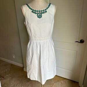 Ellen Tracy Beaded Neckline Dress Sz 4